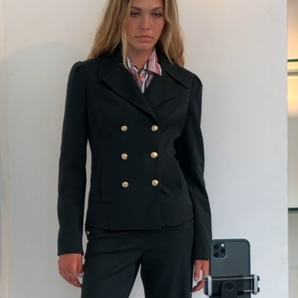 NWOT Etcetera Striped Blouse Pink and Green Size 2 - Picture 15 of 16